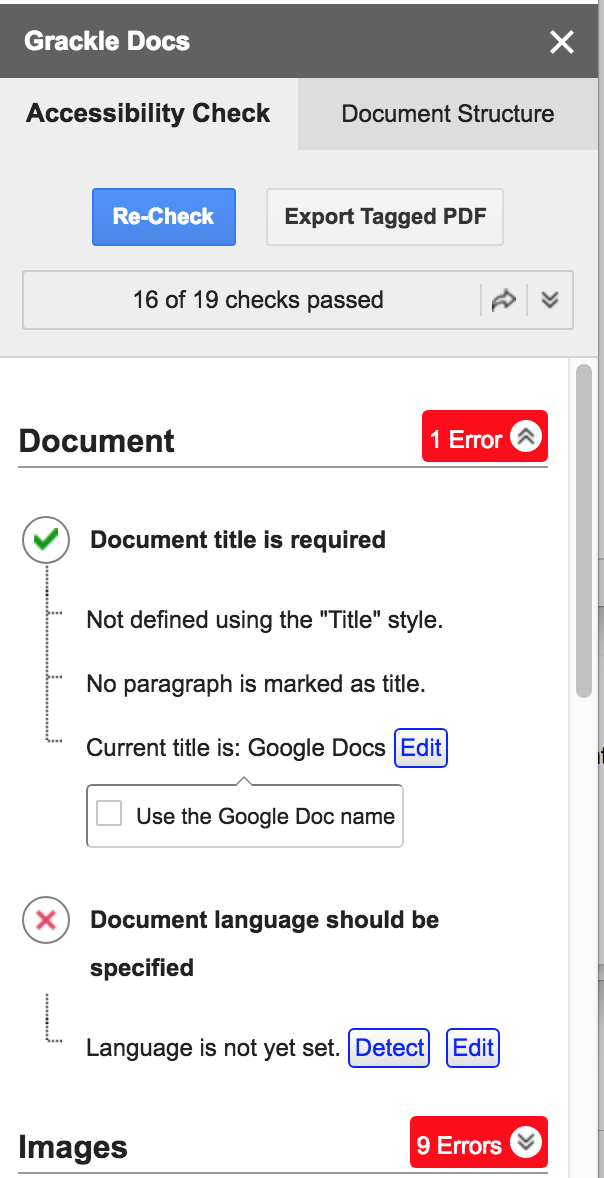 A Grackle accessibility report