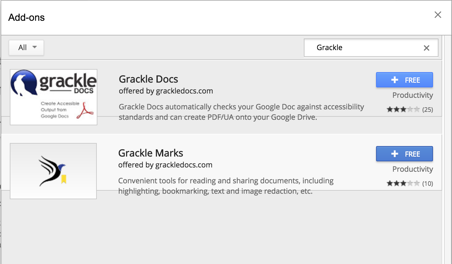 Grackle add-on