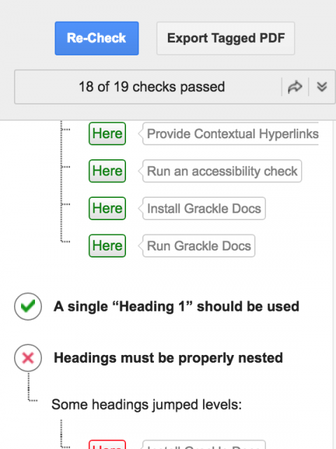 A corrected Grackle accessibility report