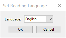 Action wizard language dialog box
