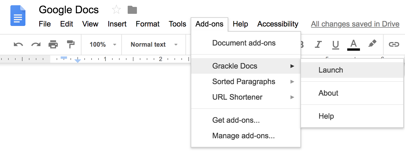 From the main navigation, go to the Add-on tab, choose Grackle, then Launch