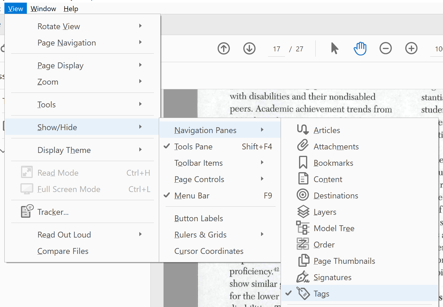 Show/hide tags