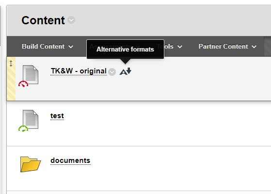 The &quot;A&quot; icon indicating alternative formats are available