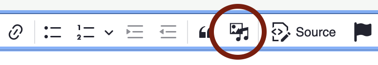 The media icon in the component editor of Drupal