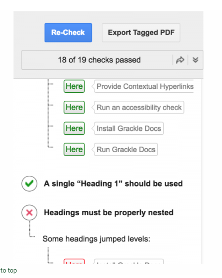 A corrected Grackle accessibility report