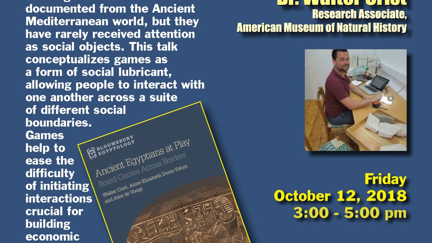 Dr. Walter Crist on Ancient Board Games as Social Lubricants