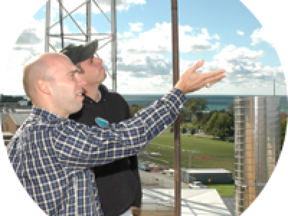two men at the Weather Station at Oswego