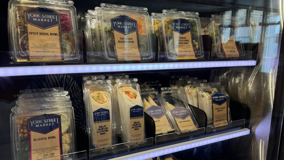 Food in the vending machine. 