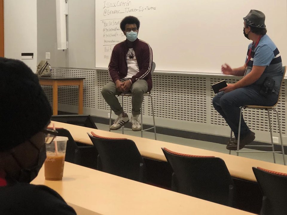Alumni Issack Cintrón comes back to SUNY Oswego to talk to Cinema students