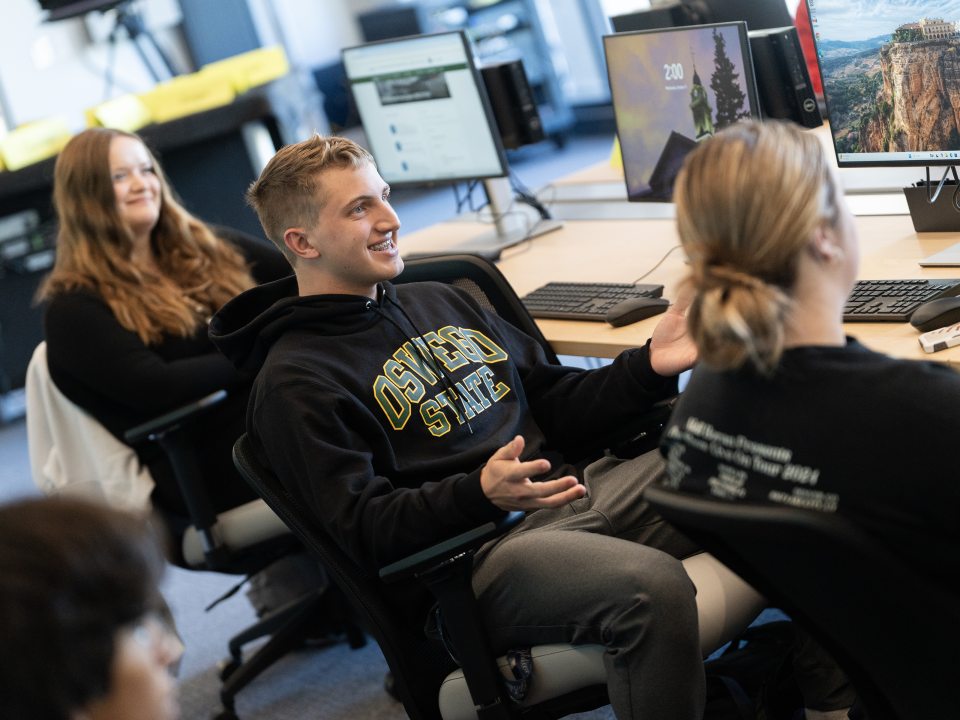 Students in a journalism class 