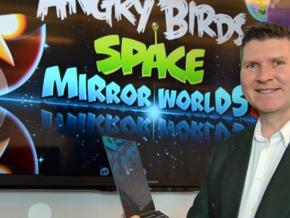 Harris Fulbright at Angry Birds Space Mirror Worlds