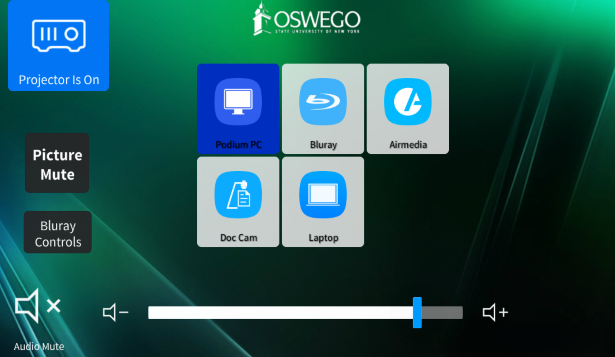 Photo of the touch panel in the room.