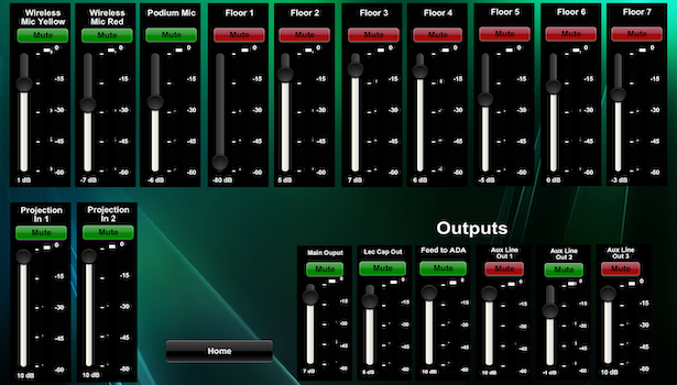Photo of the touch panel's microphone page.