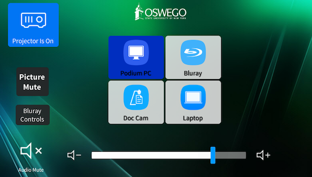 Photo of the touch panel in the room.