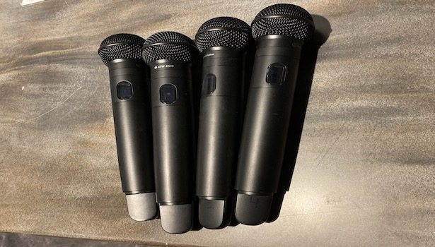 Photo of the microphones in the classroom.