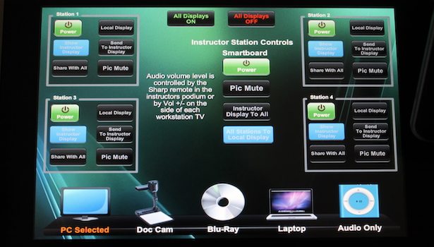 Photo of the touch panel in the room.