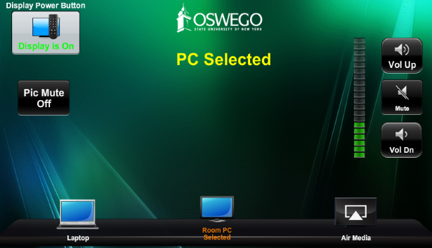 Photo of the touch panel in the room.