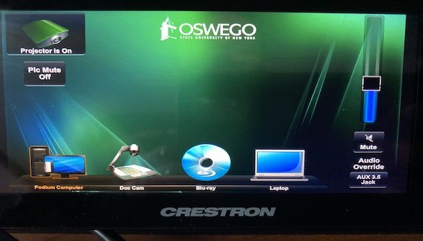 Photo of the touch panel in the room.