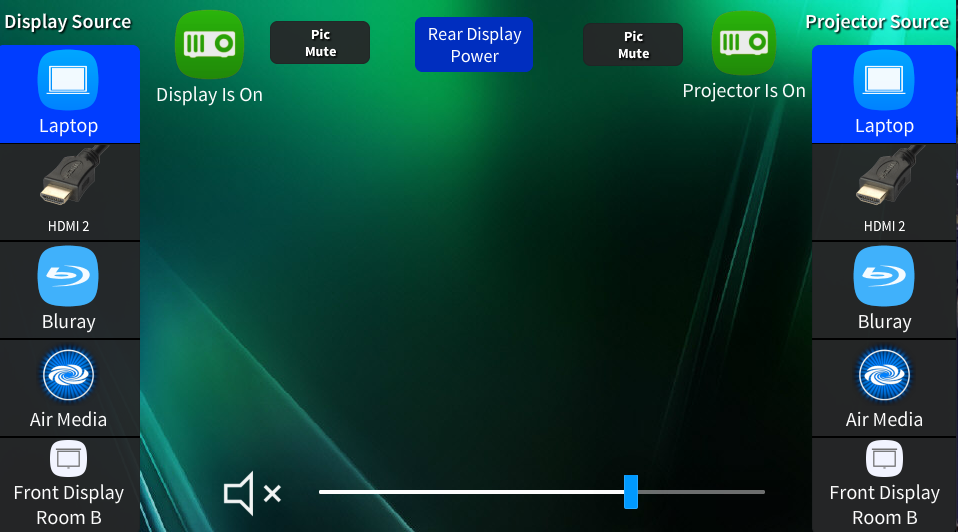 Photo of the touch panel in the room.