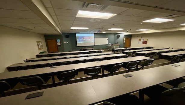 photo from the back of the room to show the entire classroom.