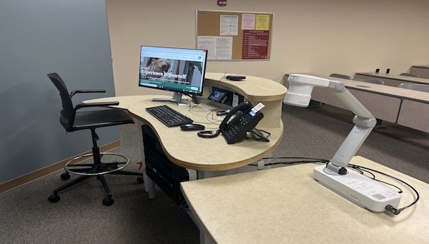 photo of the classroom podium equiptment.