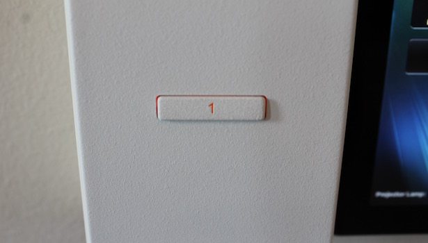 Photo of the light switch located in the back center area of the room.