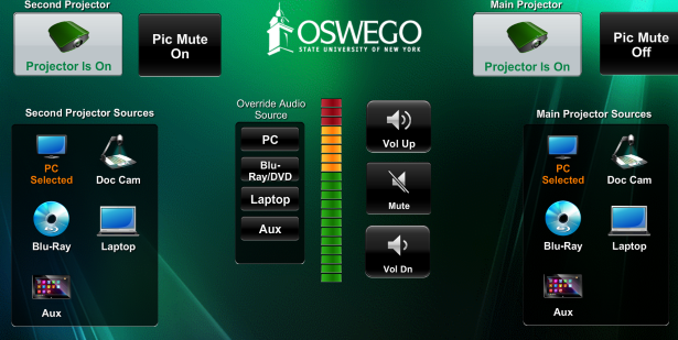 Photo of the touch panel in the room.