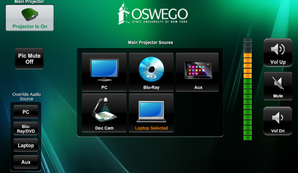 Photo of the touch panel in the room.
