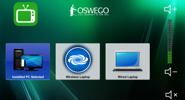 Photo of the touch panel in the room for each of the individual stations.