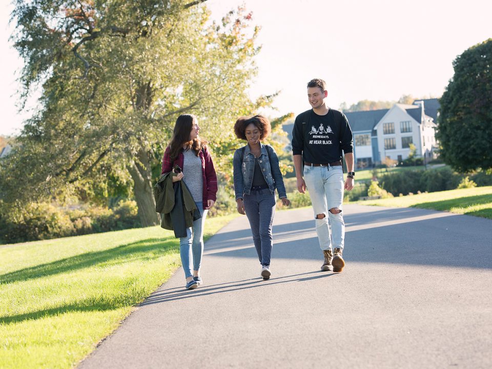 students walking outdoors