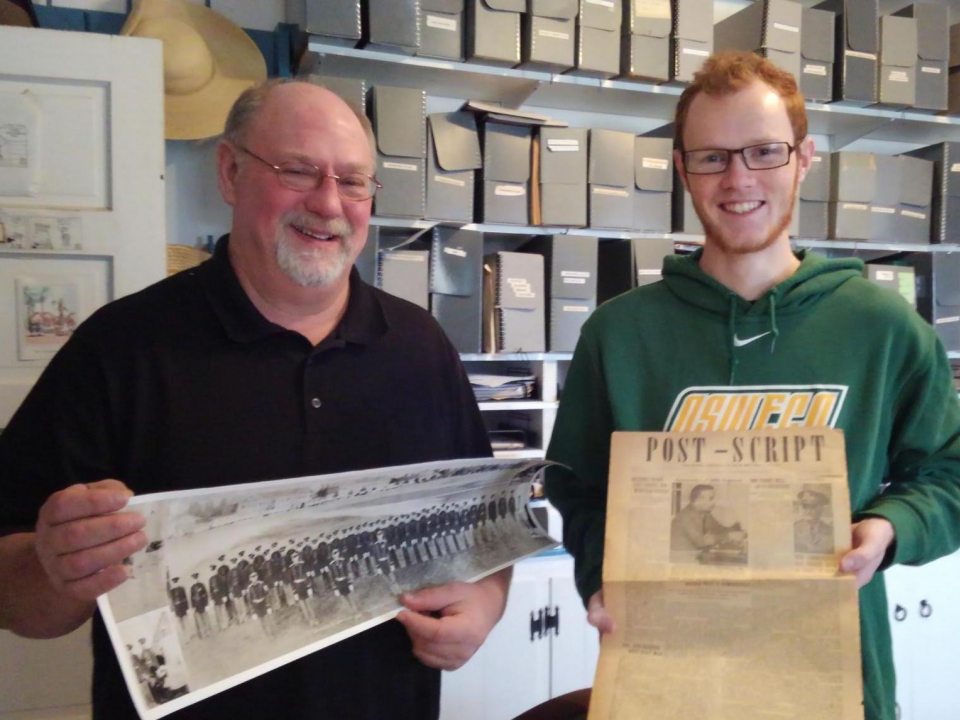 Fort Ontario intern James Bachman with site supervisor Paul Lear
