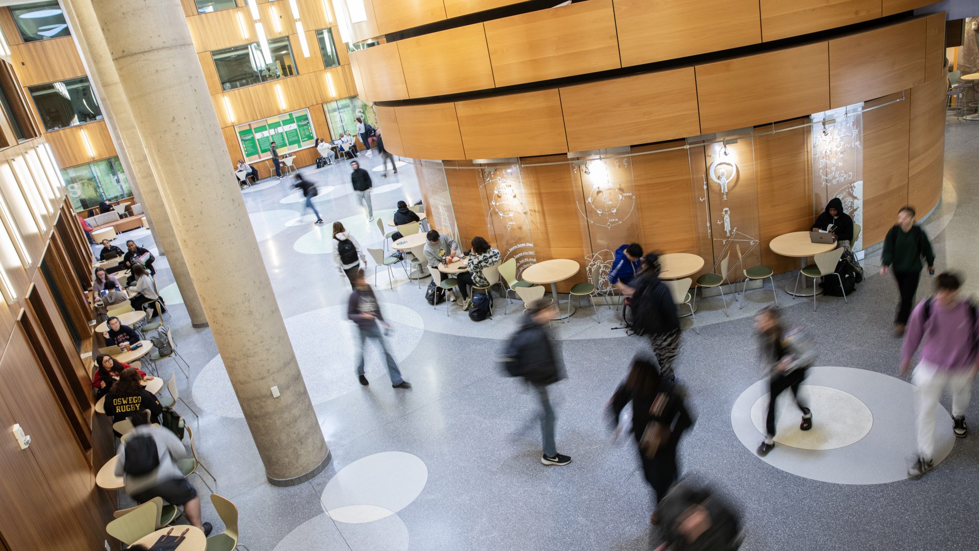 Students walking through the Shineman Center