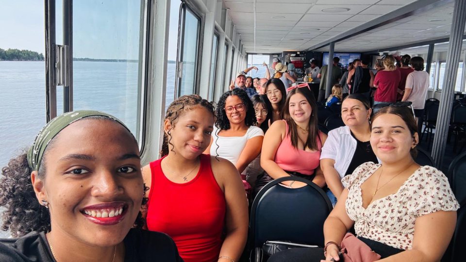 Students on Uncle Sam Tour Boat