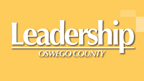 Leadership Oswego County Logo against a yellow background