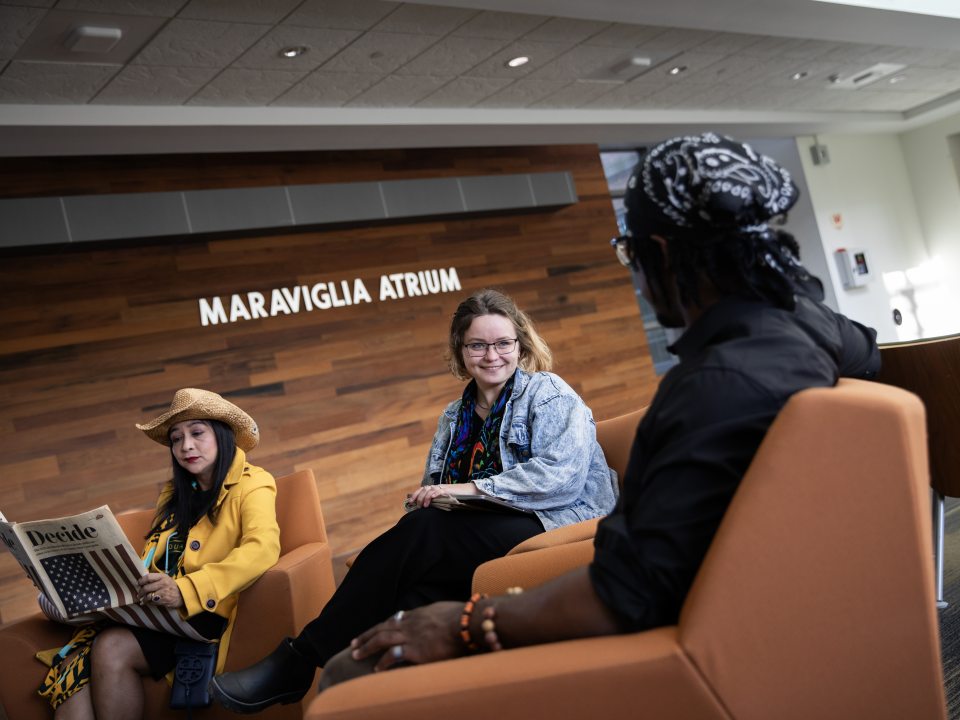 Students in Wilber Hall