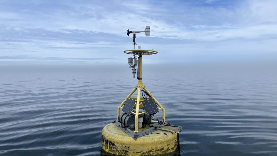 Upstate Freshwater Institute buoy system, used to collect near-real-time data off Oswego in the Lake Ontario National Marine Sanctuary
