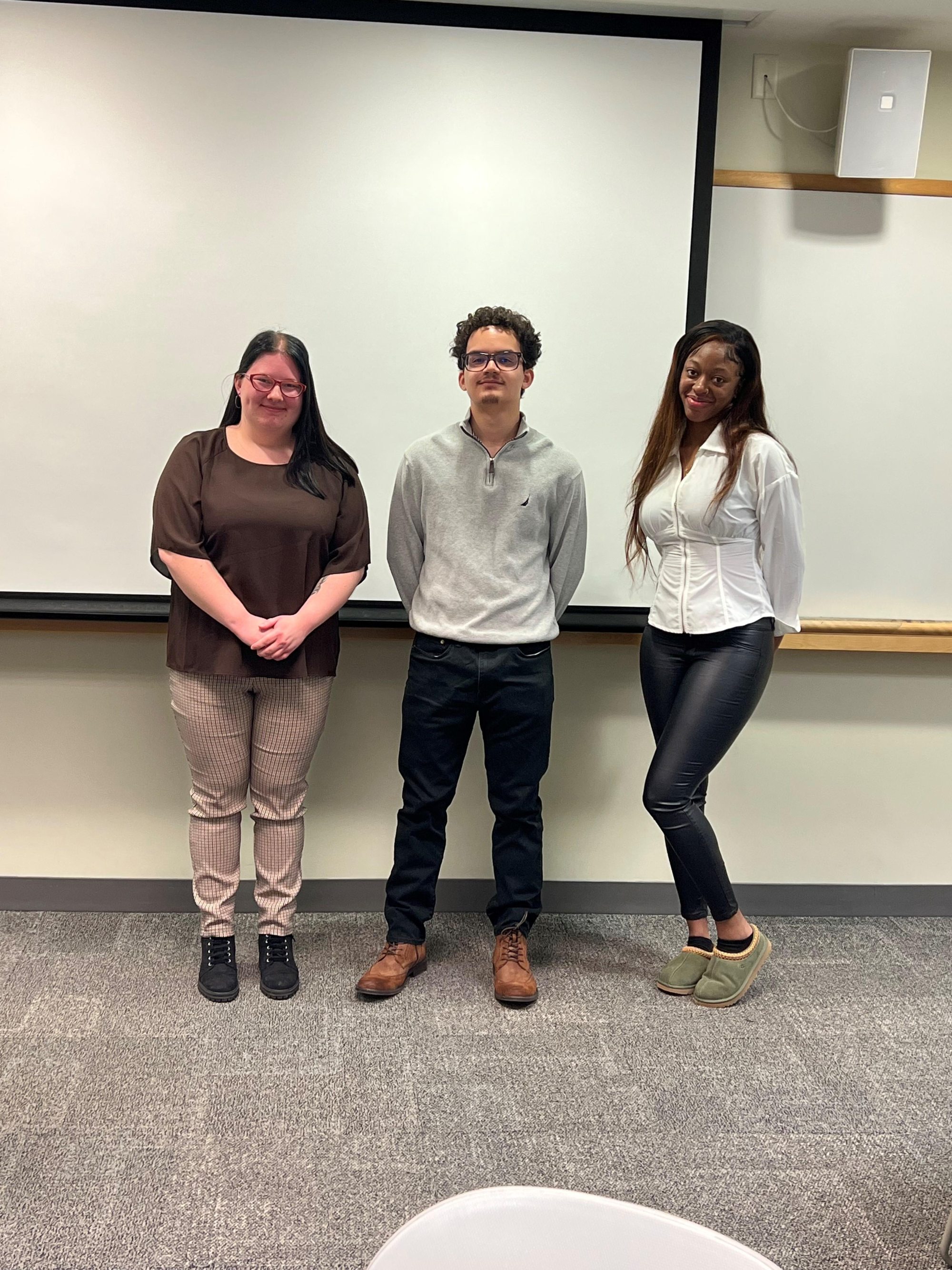 Three Seniors from left to right - Ashley Scott, Richard Rivera, and Michelle Thomas