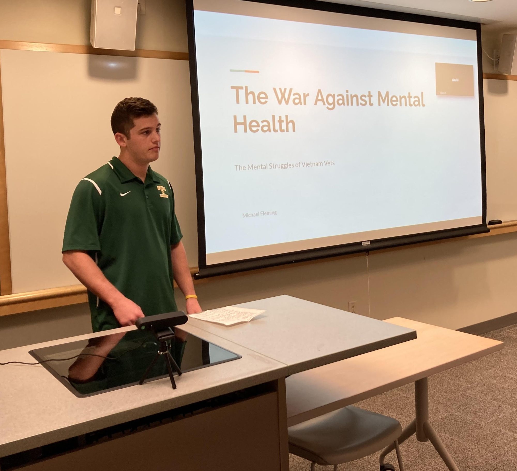 Michael Flemming giving a presentation at quest 2022