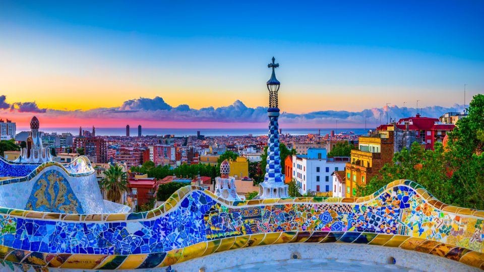 Park Guell in Barcelona, Spain
