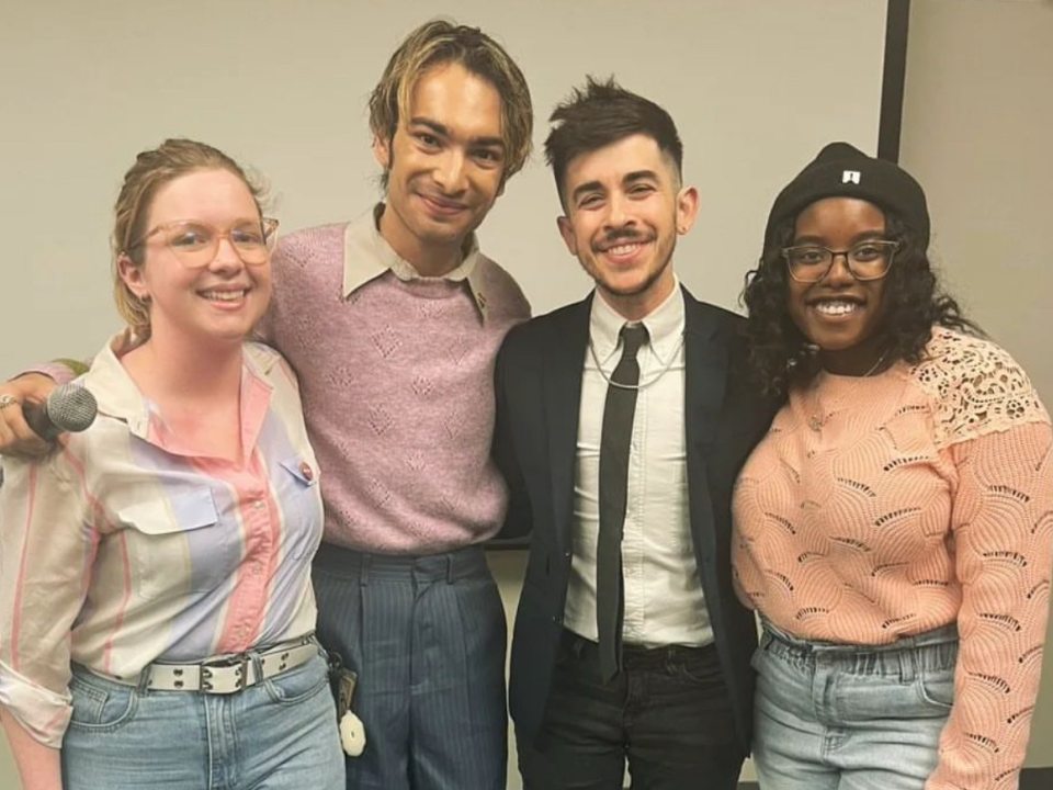 Pride Alliance members with I Am Oz speaker Chris Stranglio