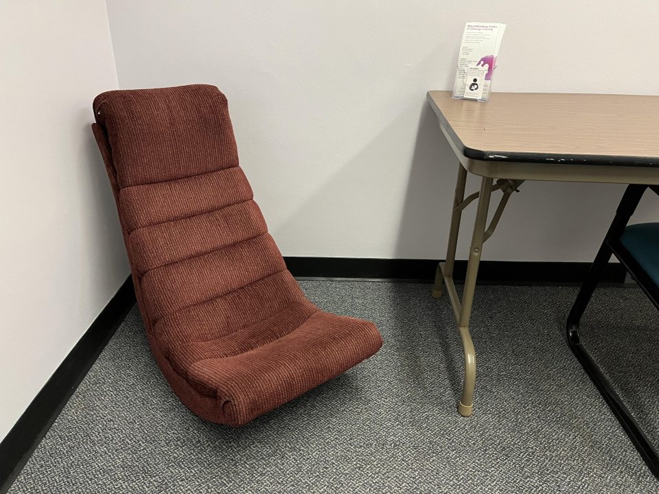 Photograph of lactation room on third floor of Penfield