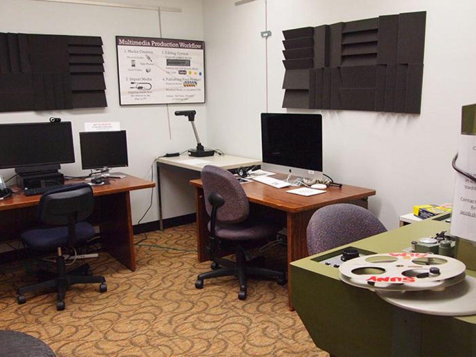 Multimedia Production Room of 210 at Penfield Library