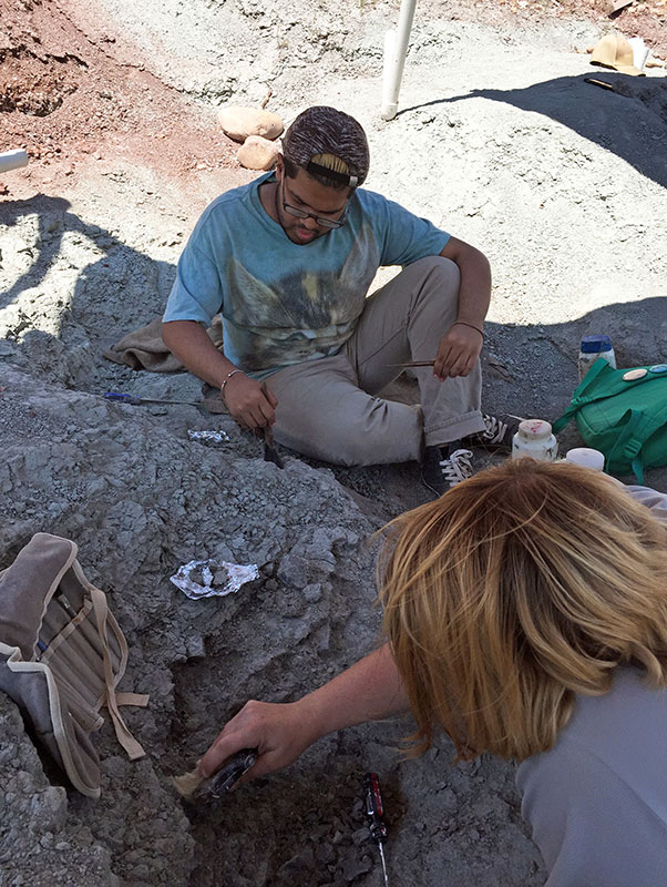 Jake Ganpat on a fossil dig