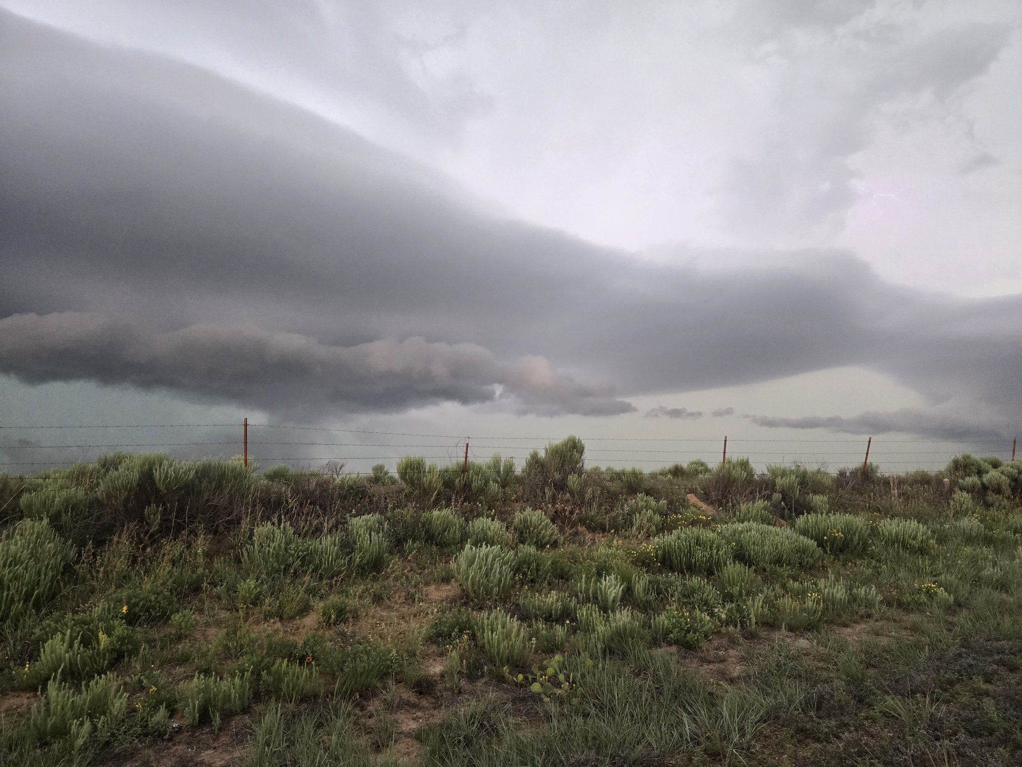 SUNY Oswego’s storm-chasing class photographed this large shelf cloud near Laverne, Oklahoma, on May 28.