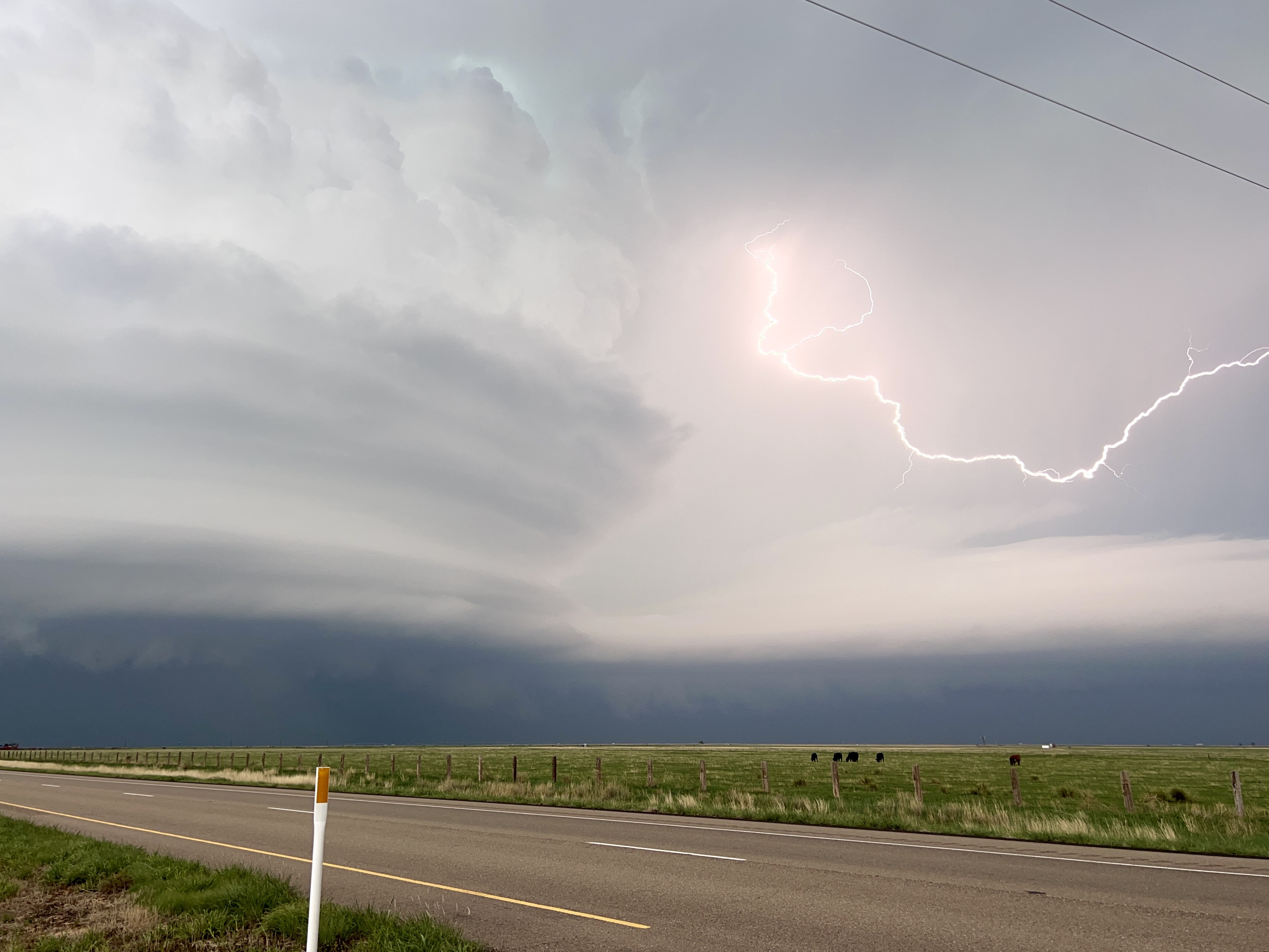 Lightning bolt in Texas Panhandle. Lightning bolt in the Texas sky.