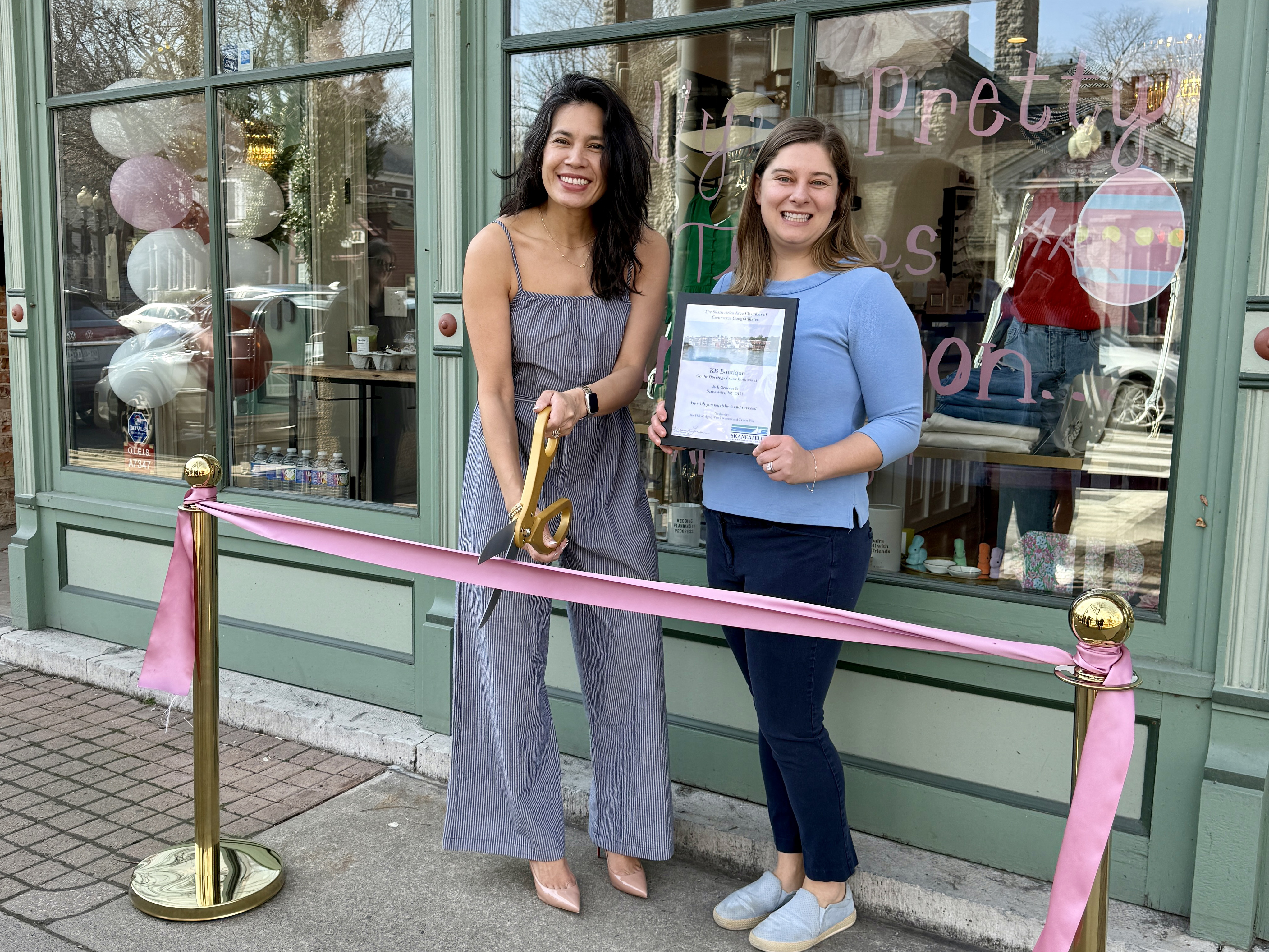SUNY Oswego graduate Cara Hill Kaczor (left) is the owner and manager of KB Boutiques in Marcellus and Skaneateles.