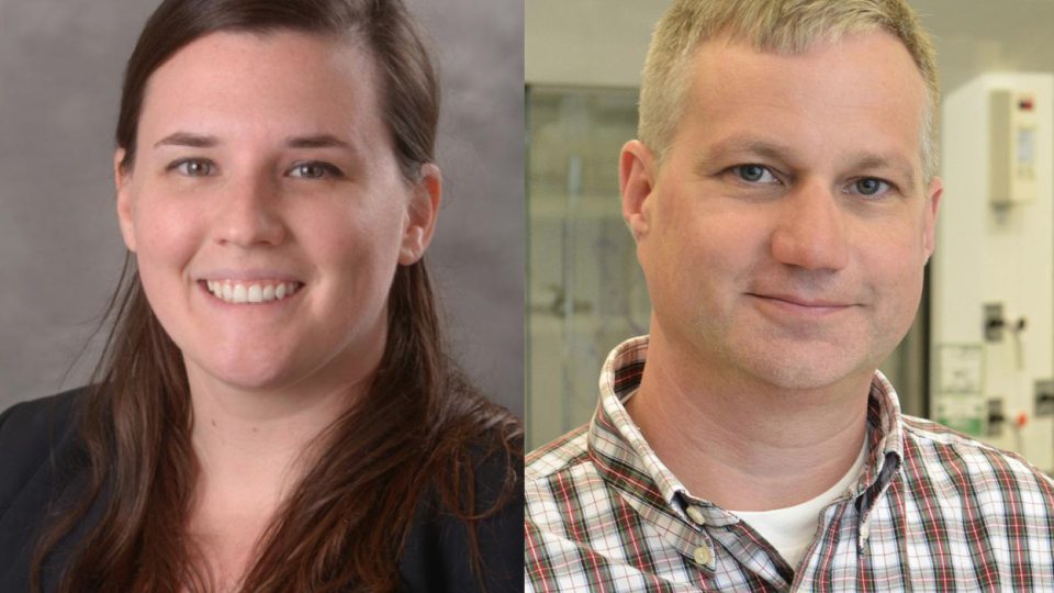 Lindsay McCluskey of communication studies and Casey Raymond of chemistry are the 2021 President’s Award for Excellence in Academic Advising.