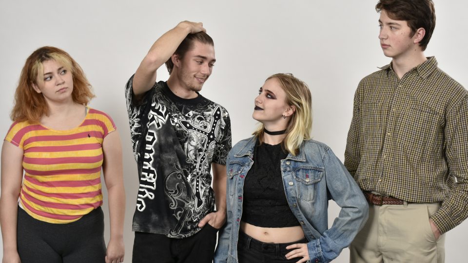 Four students who are cast members of After Ashley, the fall 2022 student honors production