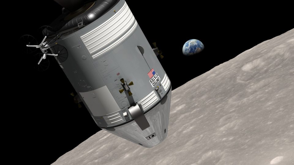 NASA animation of 1968 space journey of Apollo 8 spacecraft