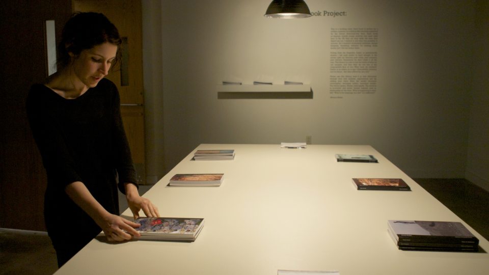 Monica Haller works on the Veterans Book Project